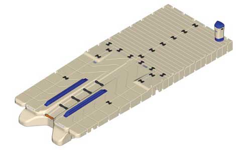 Ez BoatPort BP5001 an air flotation tank, a pump and a utility platform