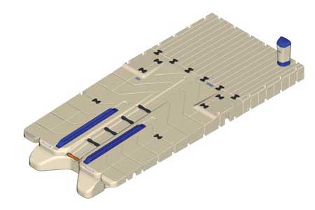 Ez BoatPort BP5000 an air flotation tank, a pump and a utility platform